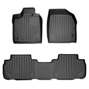 SMARTLINER Custom Fit Floor Mats 2 Row Liner Set Black Compatible With 2008-2013 Toyota Highlander Hybrid Only SMARTLINER Custom Fit Floor Mats 2 Row Liner Set Black Compatible With 2008-2013 Toyota Highlander Hybrid Only