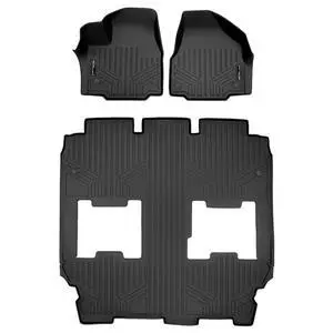 SMARTLINER Custom Fit Floor Mats 3 Row Liner Set Black Compatible With 2017-2024 Chrysler Pacifica Hybrid Model Only SMARTLINER Custom Fit Floor Mats 3 Row Liner Set Black Compatible With 2017-2024 Chrysler Pacifica Hybrid Model Only