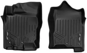 SMARTLINER Custom Fit Floor Mats 1st Row Liner Set Black Compatible With Crew Cab 2017-2022 Nissan Titan / 2016-2022 Titan XD