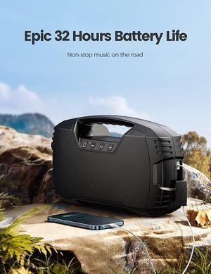 Bluetooth Speakers,Waterproof Portable Indoor/Outdoor 30W Wireless Stereo Pairing Booming Bass Speaker,30-Hour Playtime with 8800mAh Power Bank,Durable for Home Party,Camping(Black)