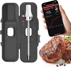 Armeator Wireless Meat Thermometer, 932°F High-Temperature Grilling for Open Fire, 229FT Smart Digital Bluetooth Meat Thermometer for Cooking, BBQ, Smoker, Oven Meat Probe for Remote Monitor with APP