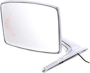 United Pacific 110736 Chrome Exterior Mirror W/LED Turn Signal For 1966-77 Ford Bronco & 1967-79 Truck, L/H