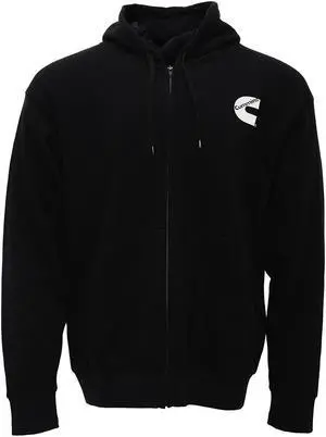 Cummins Unisex Fleece Full Zip Hoodie 100 Percent Cotton Sweatshirt Black XL CMN5010