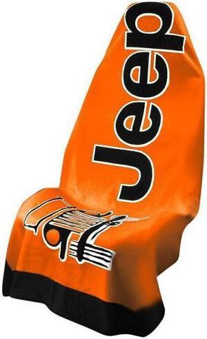 Seat Armour T2G100OR Towel 2 Go Orange Seat Cover w Jeep Wrangler Logo T2G100OR