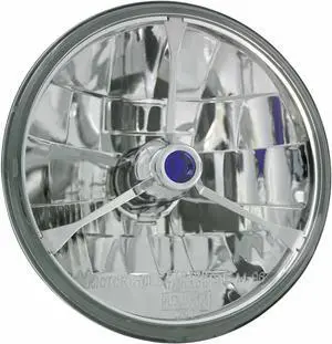 Adjure T70300-A 7" DIAMOND CUT TRILLIENT HEADLAMP W/ H4 BULB BLUE DOT & TRI-BAR