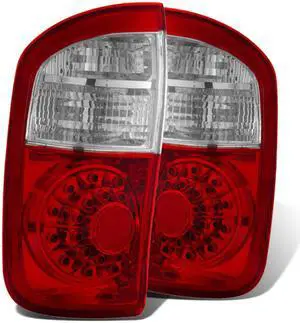 CG TOYOTA TUNDRA 00-06 L.E.D TAILLIGHT RED/CLEAR (DOUBLE CAB ,NOT FIT STEPSIDE) 03-TR00TLED PAIR