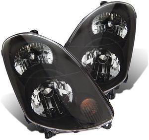 CG INFINITI G35 03-04 4 DR HEADLIGHT BLACK 02-AZ-IG03-B-4D PAIR