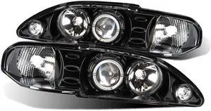 CG FORD MUSTANG 94-98 1 PC PROJECTOR HEADLIGHT HALO BLACK CLEAR AMBER 02-AZ-FM94-PBC-R-1-A PAIR