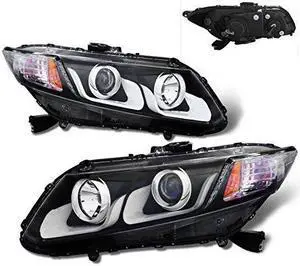 CG Honda Civic 12-13 Sedan/Coupe Projector U Bar Style Headlight Black (CCFL)