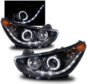 CG For Hyundai Accent 11-13 Sedan/Hatchback Projector Headlight Halo Black (LED)