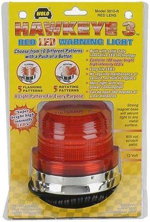 Wolo Manufacturing 3010-R Hawkeye LED Rotating, Flashing Emergency Warning Light, Red Lens