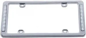 United Pacific Industries 14 LED Chrome License Frame - White LED/Clear Lens License Plate 50121