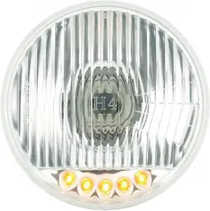 United Pacific Industries 5 3/4" Crystal Halogen Headlight Bulb w/ Auxiliary LED Headlight S2005LED