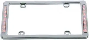 United Pacific Industries 14 LED Chrome License Frame - Red LED/Clear Lens License Plate 50122