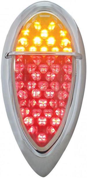 United Pacific Industries 1938-39 Red/Amber Tail Light - "Baby Zephyr" Flush Mount - Clear Lens Tail Light FTL383905ZR