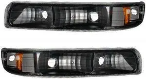 CG CHEVY SILVERADO 99-01 BUMPER LIGHT EURO BLACK AMBER 10-CL9901FBEJM-A PAIR