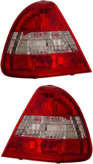 CG MBZ C CLASS W202 96-99 TAILLIGHT RED/CLEAR 03-MBZC9699TLRC PAIR