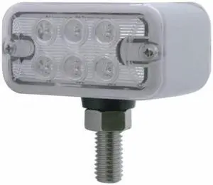 United Pacific 6 Amber/ 6 Red LED T-Mount Dual Function Double Face Light - Clear Lens/Clear Lens 39409