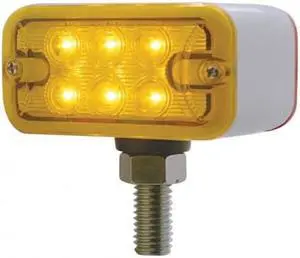 United Pacific 6 Amber/ 6 Red LED T-Mount Dual Function Double Face Light - Amber Lens/Red Lens 39408