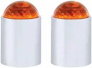 United Pacific Chrome Top Base W/ Dome Lens - Amber 86071