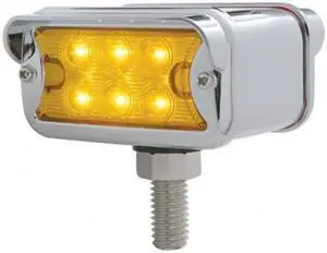 United Pacific 6 Amber/6 Red LED T-Mount Dual Function Double Face Lt W/ Horizontal Visor Bezel - Amber/Red Lens 39412