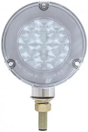 United Pacific Chrome Housing 27 Amber/27 Red LED Double Face "Glo" Turn Signal Light - Clear Lens 37084