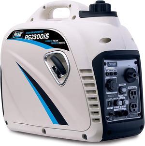 Pulsar PG2300iS USB & Parallel Capability 2,300W Portable Gas-Powered Quiet Inverter Generator with USB, 2300W White