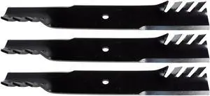 USA Mower Blades (3) CMB1113BP Toothed Low Lift Blade Replacement for Ferris® Kees® Lesco® Snapper® Wright® 1520842 823006 Length 21in. Width 3 in. Thickness .250in. Center Hole 5/8in. 60 61in Deck