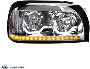 United Pacific Chrome Century Headlight With LED Turn Signal & LED Position Light Bar - Passenger 31204