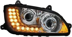 United Pacific Kenworth T660/T440/T470 Chrome Projection Headlight W/ LED Turn Signal - Passenger 31159
