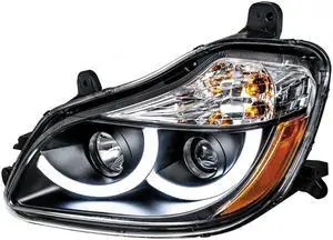 United Pacific "Blackout" Projection Headlight With LED Position Light For 2013+ Kenworth T680 - Driver 31456