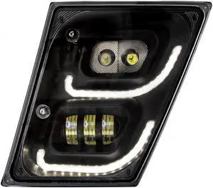 United Pacific Blackout High Power LED Fog Light With LED Daytime Running Light & LED Position Light For 2013-2017 Volvo VN/VNL - Driver 32596