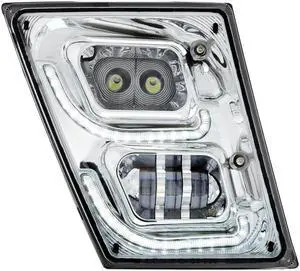 United Pacific Chrome High Power LED Fog Light With LED Daytime Running Light & LED Position Light For 2013-2017 Volvo VN/VNL - Passenger 32595