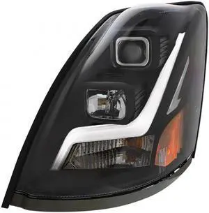 United Pacific Black 2004+ Volvo VN/VNL Projection Headlight - Driver 31447