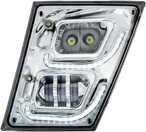 United Pacific Chrome High Power LED Fog Light With LED Daytime Running Light & LED Position Light For 2013-2017 Volvo VN/VNL - Driver 32594