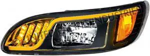 United Pacific 2008+ Peterbilt 386/387 LH Side Headlight w/ LED Turn Signal+DRL