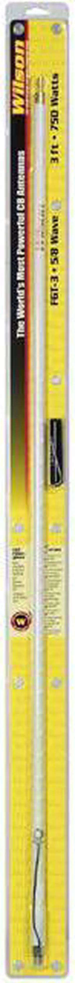 Wilson Antennas 305-485 3' Silver Load FGT Series Fiberglass Whip, White