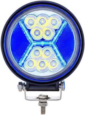 United Pacific 36455 4.5" 24 High Power LED Work Light With "X" Blue Light Guide