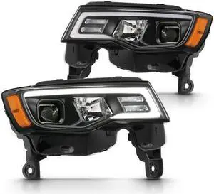 CG Headlights Jeep Grand Cherokee 17-18 H.L. Projector Switchback H.L. Black Amber 02-AZ-JGC17-PBC-P-A Set