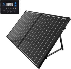 ACOPOWER 100W portable solar panel kit with waterproof 20A LCD charge controller  for Both Generator and 12V Battery for RV & Marine