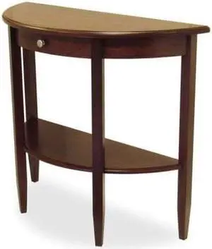 Winsome 94039 Half Moon Table with Drawer/Shelf-Antique Walnut