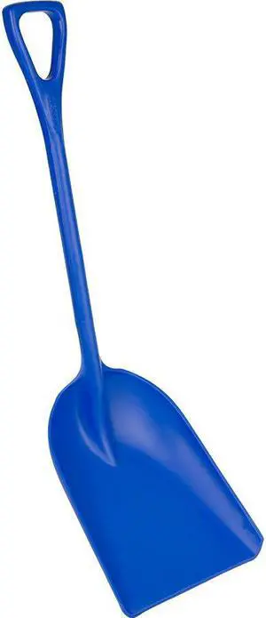 Plastic Shovel, Blue, 14 x 17 In, 42 In L Plastic Shovel, Blue, 14 x 17 In, 42 In L
