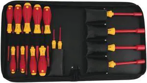 WIHA 32190 Insulated Screwdriver/Nutdriver Set,15pc