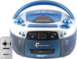 Hamilton Buhl AudioStar Boombox Radio, CD, USB, Cassette Player with Tape and CD to MP3 Converter