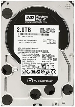 WD Black WD2002FAEX 2TB 3.5" 7200rpm Hot Swappable Internal Hard Drive WD Black WD2002FAEX 2TB 3.5" 7200rpm Hot Swappable Internal Hard Drive