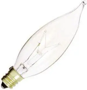 Satco S3273 15W 120V CA8 Clear E12 Candelabra Base Incandescent bulb