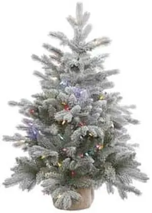 Vickerman 384107 - 36" x 28" Frosted Sable Pine 100 Multi-Color LED Lights Christmas Tree (A156632LED)