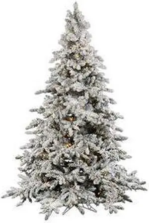Vickerman 7.5 Ft Flocked Prelit Christmas Tree with LED Light (For Parts)