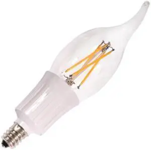 Ushio 1004011 - 4 watt 120 volt CA10 Candelabra Screw Base 2700K Clear LED (4W U-LED CA10, CLEAR, WW27)