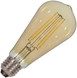 Satco 08612 - 4.5 watt 120 volt ST19 Medium Screw Base 2200K Transparent Amber Dimmable Filament LED (4.5ST19/AMB/LED/E26/22K/120V S8612)